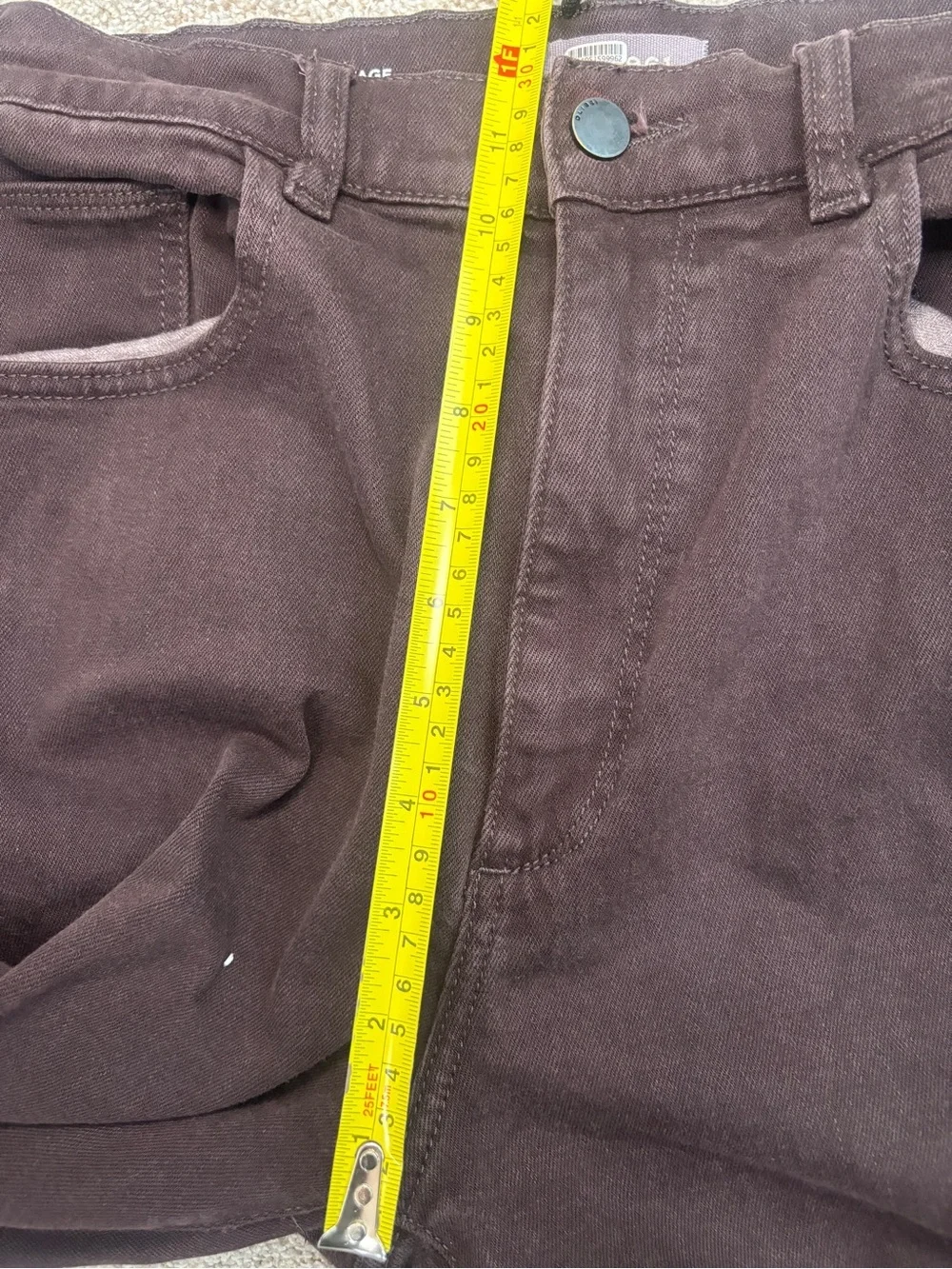 DL 1961 Hepburn Wide Leg High-Rise Vintage Dark Cocoa Brown Jeans Size 29